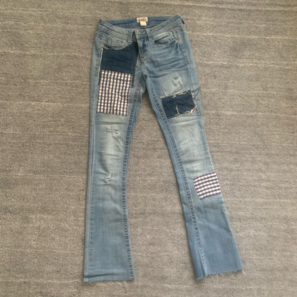 Patched Flare Jeans